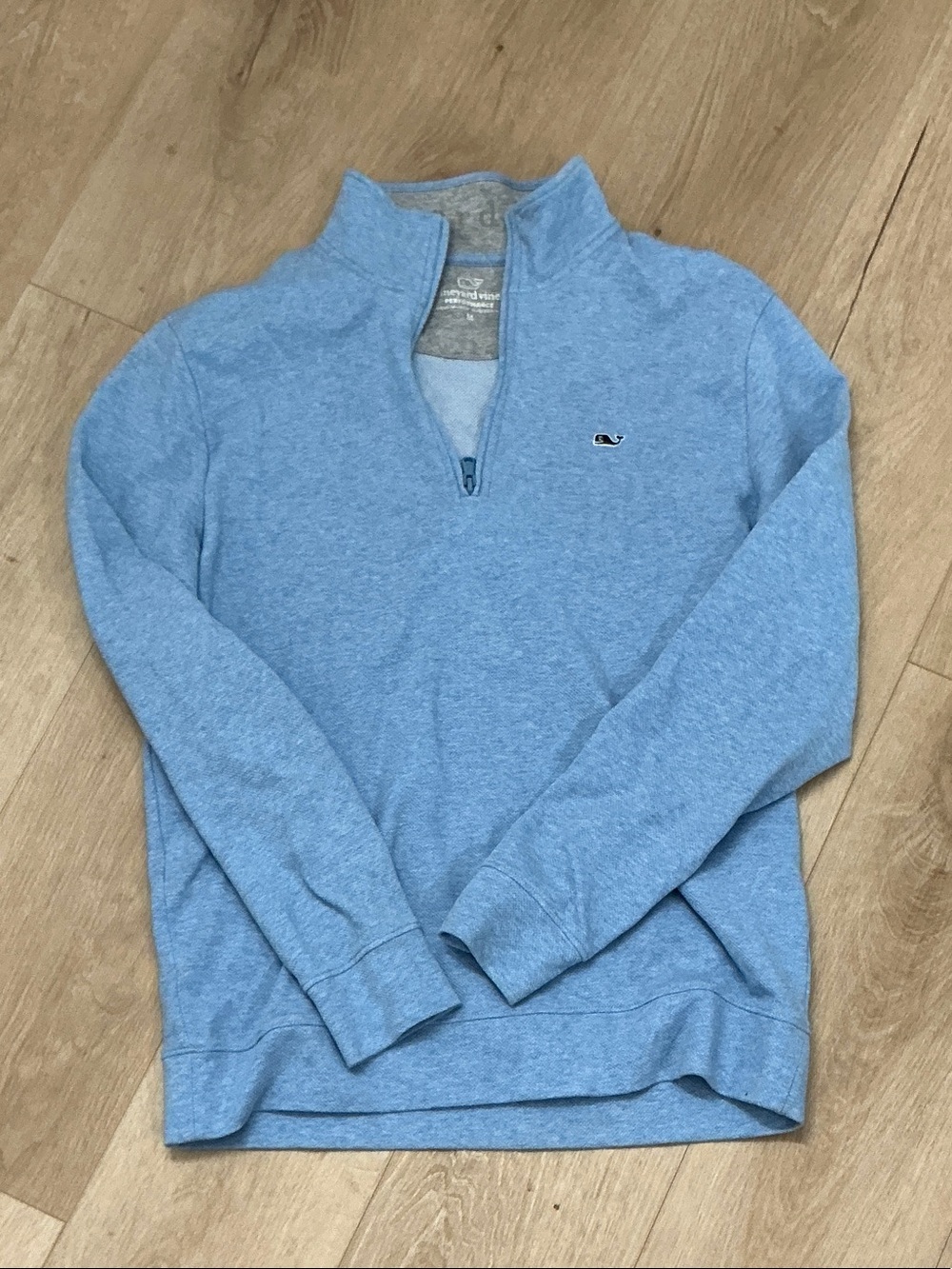 Vineyard Vines Men's Heather Light Blue Quarter-Zip Pullover